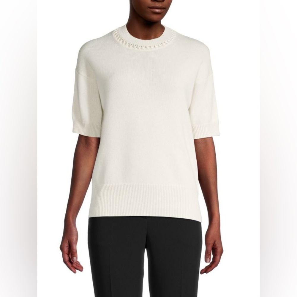 Theory Mixed Trim Cashmere Sweater